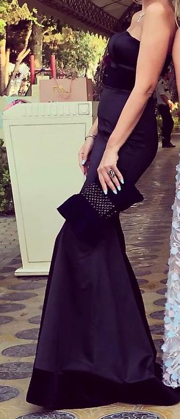 Qara rəngli gecə/libas – balıq kəsimi - Model: korsetli, strapless