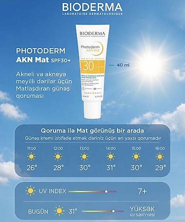 Красота и здоровье: Bioderma Photoderm AKN Mat SPF30+ – akneli və akneyə meyilli dəri üçün — 1