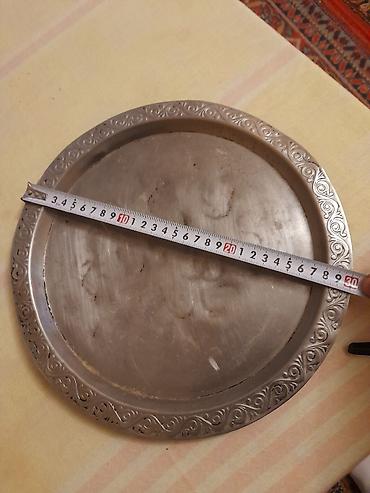 Кухонные принадлежности: Antiq üslubda metal sini (dəzgah tepsisi) - Material: metal (gümüşü — 4