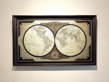 Картины: Элегантное настенное панно с изображением карты мира по версии — 14
