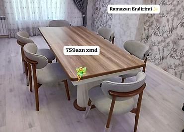 dolab ucuz: Qonaq otağı üçün, Yeni, Dördbucaq masa, 6 stul — 1