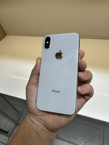 Apple iPhone: IPhone X, Б/у, 64 ГБ, Белый, 100 %