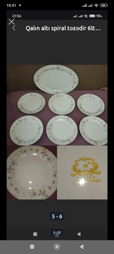 Digər dəstlər və servizlər: Mətbəx və süfrə aksesuarları dəsti 1) Süfrə bıçaq–çəngəl–qaşıq — 10