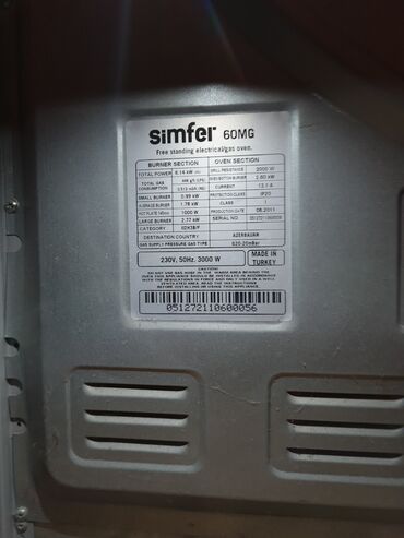 Plitələr və bişirmə panelləri: Plitə Simfer, Qazlı, Ayrıca dayanan, 4 gözlü, Yeni — 3