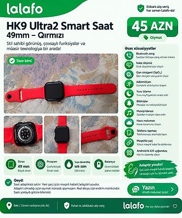 İşlənmiş, Smart saat, Apple, Sensor ekran, rəng - Qırmızı
