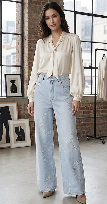 stella mccartney: Stella McCartney markasinin Circle Logolu cins şalvari. M ve L — 1