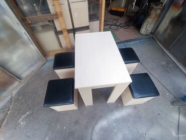 metbex stol stul: Mətbəx üçün, Yeni, Açılmayan, Dördbucaq masa, 4 stul