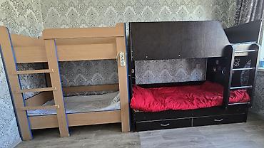 противоположной матрас: Двухъярусная детская кровать, Б/у, ЛДСП, цвет - Коричневый — 1