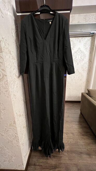 платья черный: Вечернее платье, Классическое, Длинная модель, С рукавами, L (EU 40)