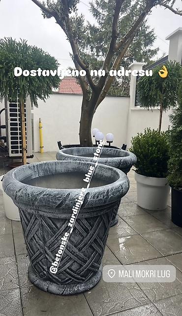 gipsane saksije: Betonske žardinjere „Blue Stone” – dekorativne saksije velikog formata — 1
