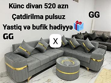 Künc divan dəsti – zərif boz rəng, qızılı dekor zolaqları və metal lalafo.az -da Künc divan dəsti – zərif boz rəng, qızılı dekor zolaqları və metal
