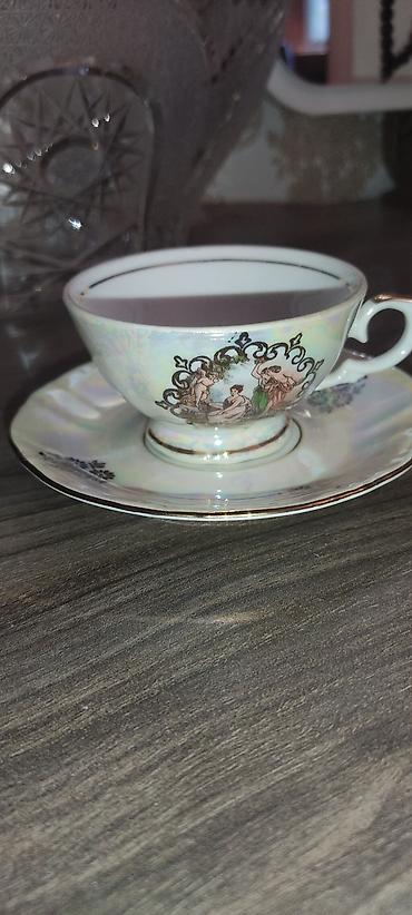 samovar 10 litr: Kofenni set 6 nəlbəki 6 fincan, süt qabı, çaynik və pesok qabı — 10