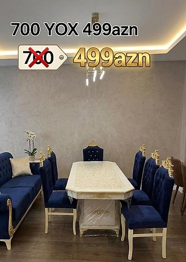 Yemək otağı dəsti – klassik üslub - Dəst: 1 ədəd böyük süfrə masası +