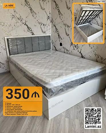 Ev üçün mebel: Çarpayı – açılan bazalı model - Ölçülər: 160 × 200 sm - Mexanizm — 1