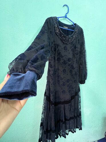 платье хиджаб: Платье для женщин от 45 лет и выше подойдет Цвет темно-синий Размер