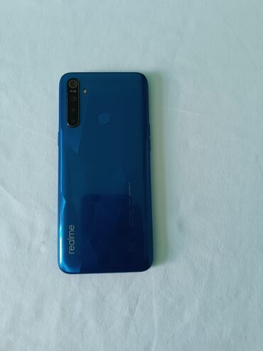 телефон fly ds128: Realme 5, 64 ГБ, цвет - Синий, Отпечаток пальца