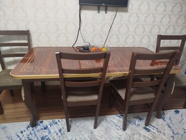 Кухонные столы и стулья: Кухонный стол и стул, Новый, Самовывоз, цвет - Коричневый