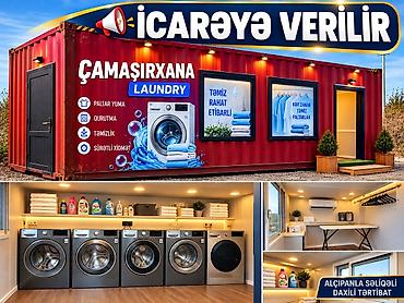 ikinci el konteyner ev: İcarəyə: Mobil “Çamaşırxana” konteyneri Xidmətlər və imkanlar: - — 1
