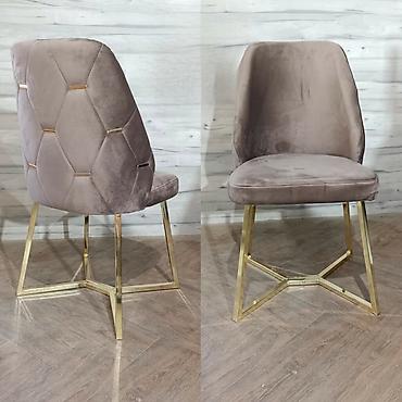 Stolice: Barske/dining stolice sa zlatnim metalnim nogama i mekanim — 3
