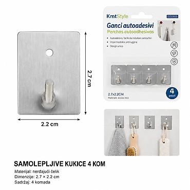 KMT Set od 4 komada metalnih kuka 2208315 Samolepljive kukice za