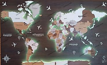 Ostali kućni dekor: Led mapa sveta 250×150 cm 3D sa podlogom Istražite lepotu dekorativne — 8