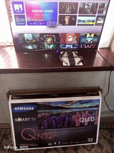 бюджетный игровой ноутбук: Смарт‑телевизор Samsung QN32F (2023 Neo), диагональ 32"
