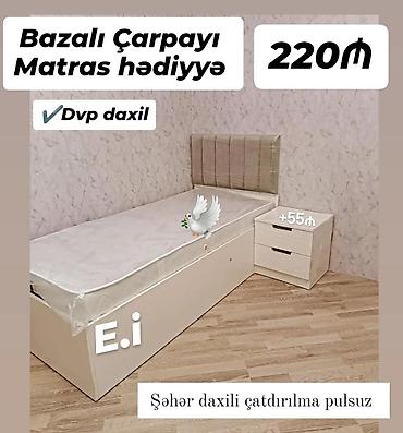 tek krafat: Yeni, Təknəfərlik çarpayı, Bazalı, Matras ilə, Siyirməsiz — 1