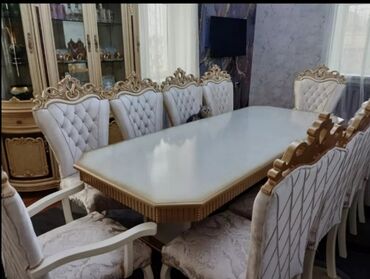 mdf satilir: Qonaq otağı üçün, Yeni, Açılmayan, Dördbucaq masa, 10 stul, Azərbaycan