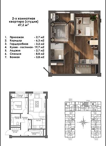 Новостройки от застройщика: Строится, Элитка, 2 комнаты, 49 м² — 14