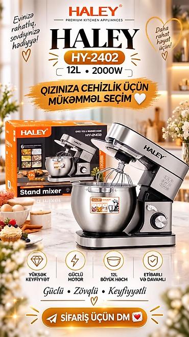 HALEY HY-2402 stasionar mikser - Güc: 2000W - Kasanın həcmi: 12 litr