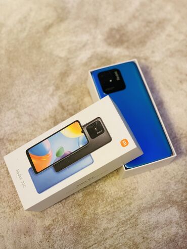 Xiaomi: Xiaomi Redmi 10C, 64 GB, rəng - Mavi, 
 Barmaq izi, İki sim kartlı, Face ID