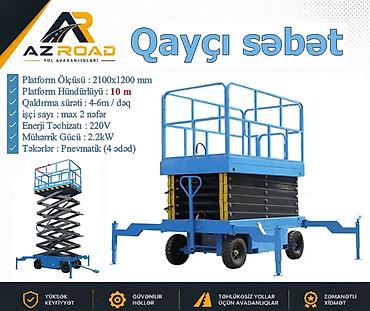 Məişət məhsulları: Qayçı Səbət. Platforma ölçüsü- 2100x1200mm Platforma hündürlüyü- 10m — 1