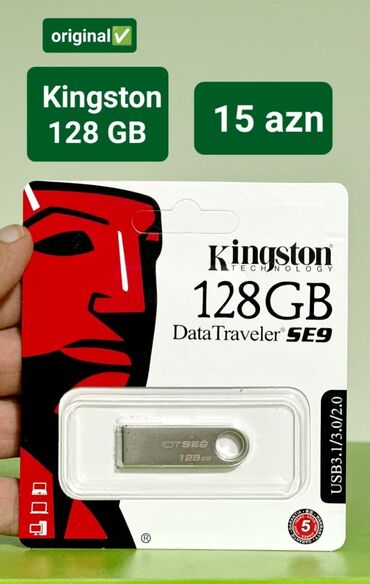 kompüterlər satişi: Flash kart Kingston, 128 GB, USB 3.1