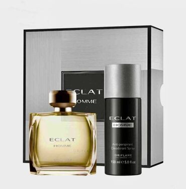 Oriflame " Eclat Homme " kishi parfum desti. Hediyye qutusunda etir