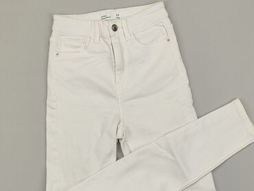 białe bluzki bawełniane damskie: Jeansy, SinSay, 2XS, stan - Dobry