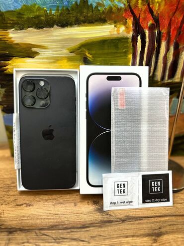 apple tv: IPhone 14 Pro Max, Колдонулган, 32 ГБ, Кара, Заряддоочу түзүлүш, Коргоочу айнек, Каптама, 86 %