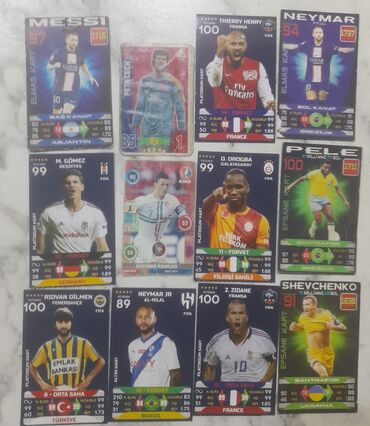 Купюры: Salam Futbol kartları 2016-dan 2025-ə kimi yaxşıdır Ronaldo Pele Messi