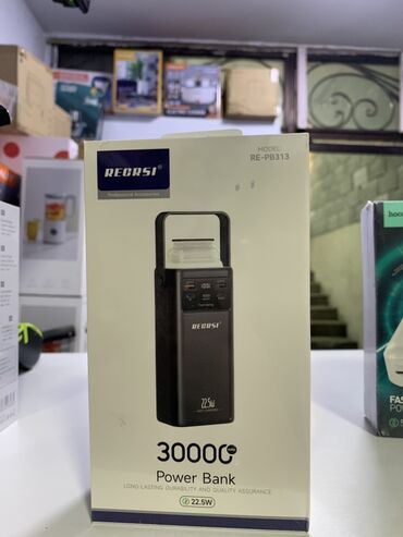 зарядка для ноутбука usb type c: Повербанк RECRSI RE-PB313 - Емкость: 30000 мА·ч - Быстрая зарядка