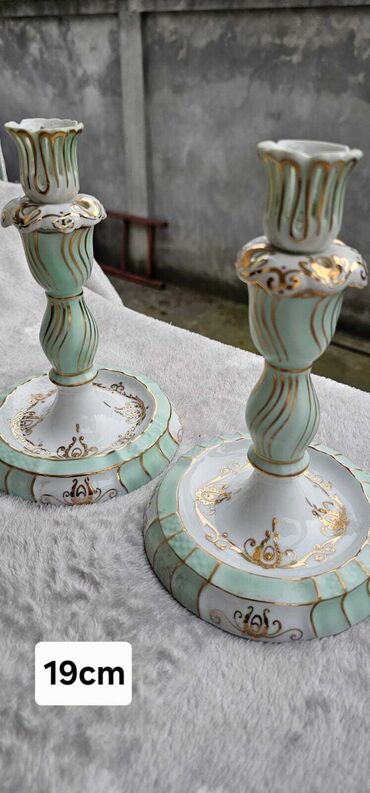 mesarski noževi komplet: Set of candlesticks, color - White