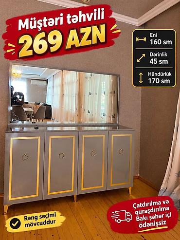 paltar dolabi ucuz: Mebel dəsti – güzgülü konsol/bufet - Ölçülər: eni 160 sm, dərinlik 45 — 1