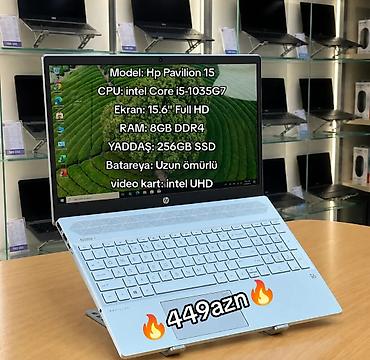 HP: Model: Hp Pavilion 15 CPU: intel Core i5-1035G7 Ekran: 15.6" Full HD — 1