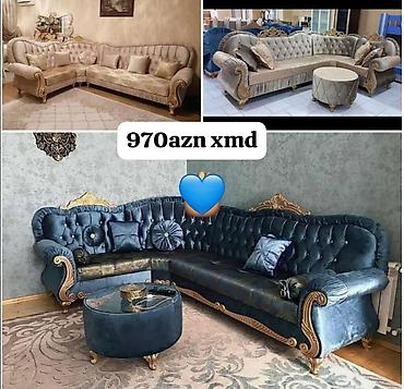 Divan və kreslo dəstləri: Yeni, Künc divan, Divan, Jurnal masası — 1
