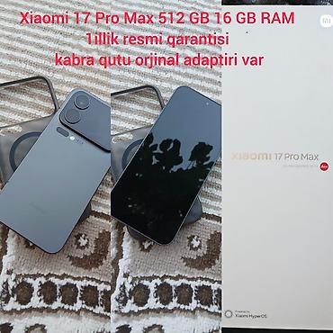 xiomi 17 pro: Xiaomi 512 GB, rəng - Boz, 
 Zəmanət — 1