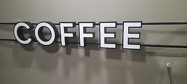 Reklam lövhələri: Məhsul: “COFFEE” işıqlı lövhə 160×30 - Dizayn: Ağ işıqlı, qara — 2