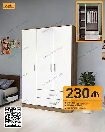 Ev və bağ: 3 qapılı paltar dolabı - Ölçülər: dərinlik 47 sm × hündürlük 200 sm × — 1