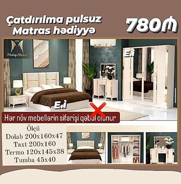 mebel dolab: Yataq otağı mebel dəsti Tərkib: - 3 qapılı güzgülü dolab - 200x160 — 1