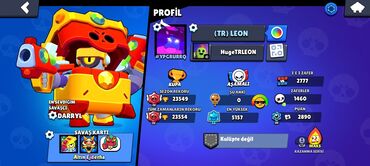 Brawl Stars hesabı satılır. 1 əfsanəvi, 1 gizemli, 10 destansı, 21