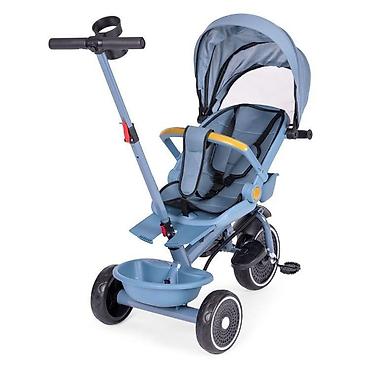 elite ranac: ECOTOYS 2u1 tricikl sa rotirajućim sedištem i sklopivom tendom – Blue — 5