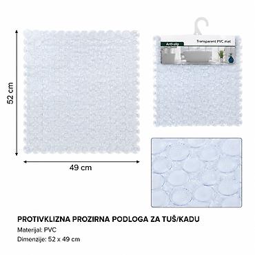 KMT Prozirna bela prostirka za kadu sa tačkama 2208809 - Protivklizna