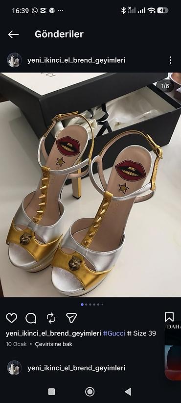 Basanoşka və səndəllər: Gucci qadın platforma sandal – ölçü 39 - Model: Açıq burunlu — 2